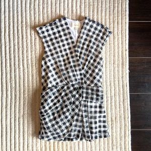 Anthropologie Deletta Delphine gingham peplum top, Womens size S, EUC